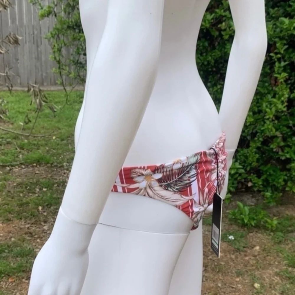 NWT Anthro Bikini Bottom Dolce Vita Tropical Print Cheeky Ruched Swim Bottom
